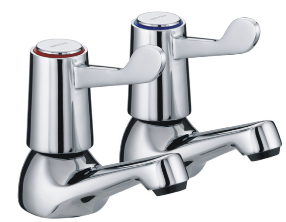 Bristan VALUE VAL12CCD 3In Lever 1/2In Basin Taps Pair Chrome