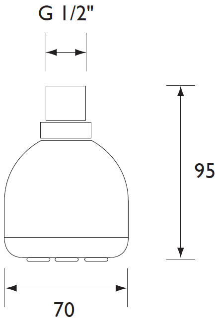 Bristan | FHC CTRD01 C | Shower Head | Technical Drawing