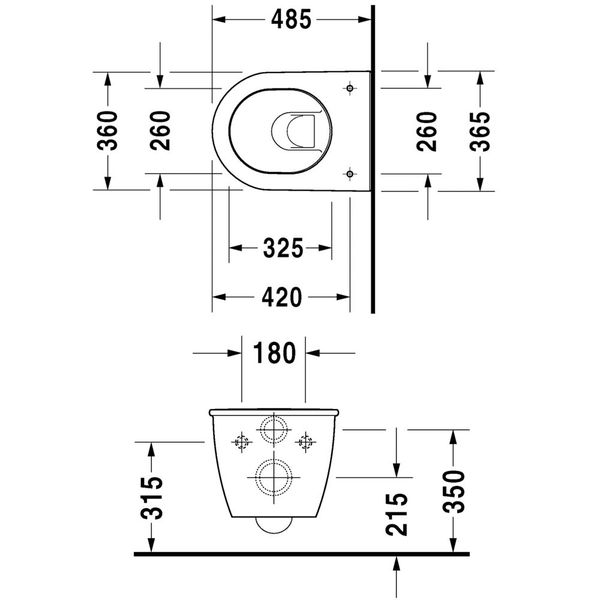 Duravit | Darling New | 2549090000 | Wall Hung Compact Pan | Tech