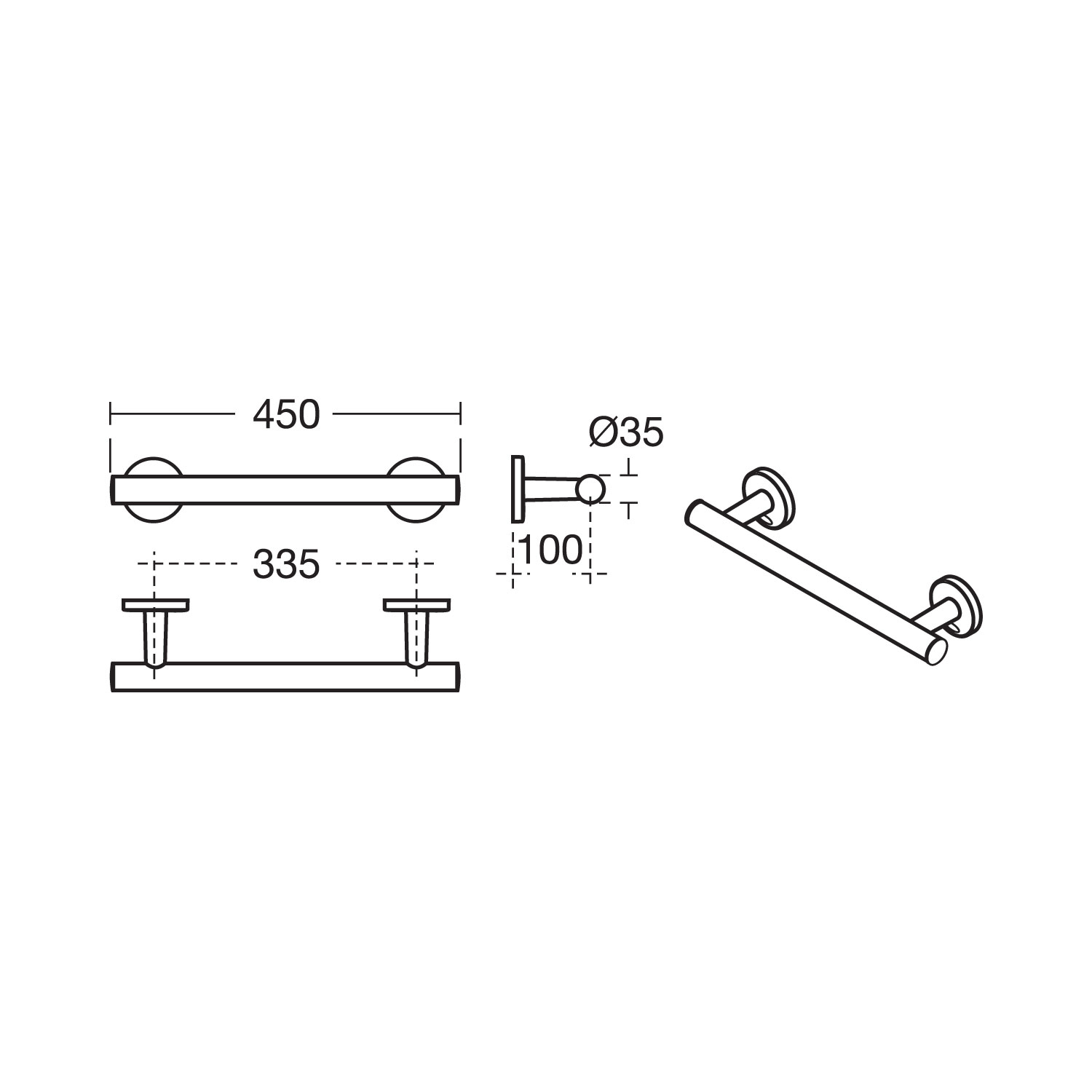 Armitage Shanks | S6486AA | Grab Rail | TD
