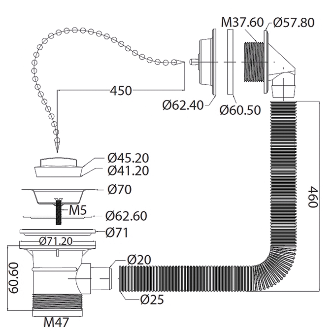 Bathrooms And Showers Direct Bath Wastes Wirquin Macdee WHO74SS