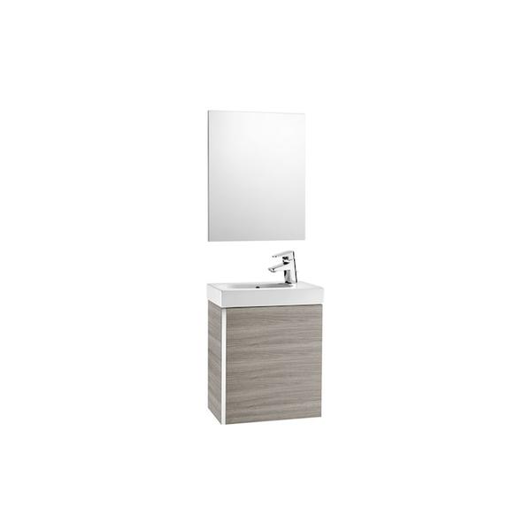 Roca Mini A855865156 450mm Basin, Basin Unit & Mirror Pack Textured Grey