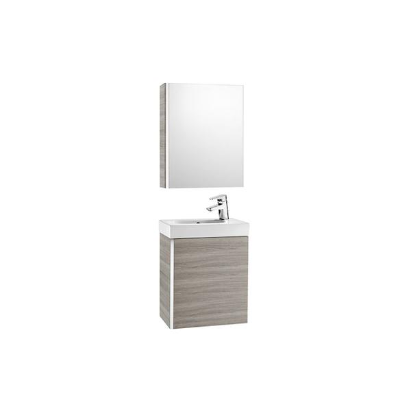Roca Mini A855866156 450mm Basin, Basin Unit & Mirror Cabinet Pack Textured Grey