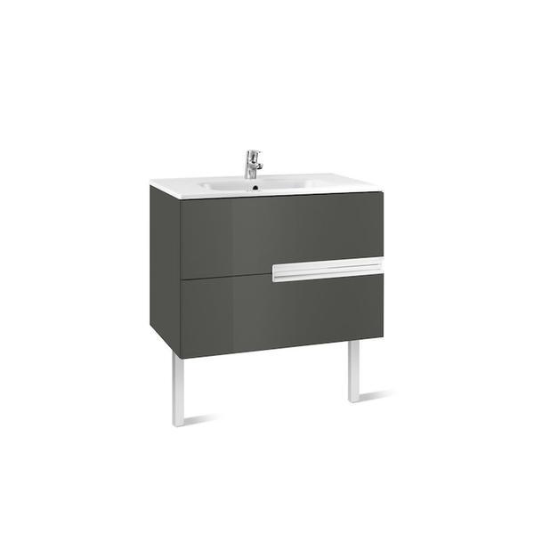 Roca Victoria-N A855832153 800mm Basin Unit and Basin Pack Gloss Anthracite Grey