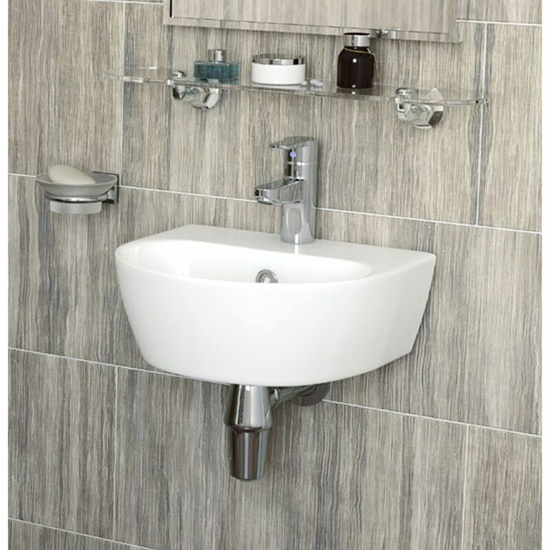 Lecico | Designer Series 5 | DS535BA1BX | 1 Tap Hole | Wall Mounted Basin | Lifestyle