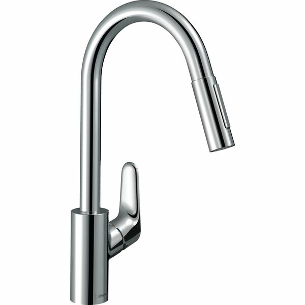 Hansgrohe Focus 31815000 Single Lever Kitchen Mixer 240 With Pull-Out Spray 2 Modes Chrome