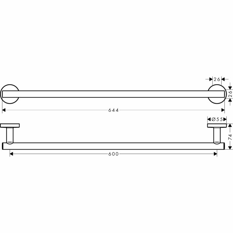 hansgrohe | Logis Universal | 41716000 | Towel Holder | Technical Drawing