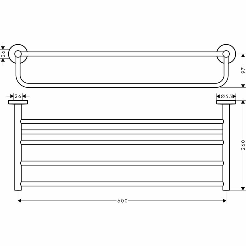 hansgrohe | Logis Universal | 41720000 | Towel Holder | Technical Drawing