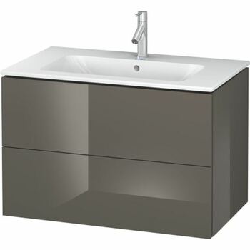 Duravit L-Cube LC624108989 820x550 Wall Mounted Vanity Unit Flannel Grey High Gloss