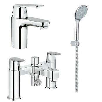 Grohe New Eurosmart Cosmo 117402 Basin and Bath Shower Mixer Smooth