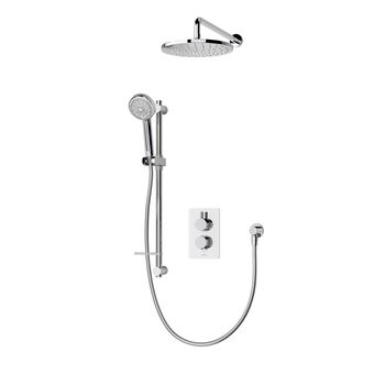 Aqualisa Dream DRMDCV2.ADFW.RND Concealed Thermostatic Mixer Dual Outlet With Adj Kit & Wall Fixed Head - Round