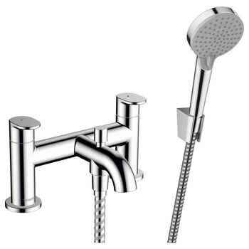 Hansgrohe Vernis Blend 71461000 2 Hole Rim Mounted Bath Mixer With Diverter Valve And Hand Shower Chrome