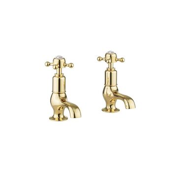 Crosswater Belgravia Crosshead BL150DNQ Cloakroom Basin Tap No Waste Deck Mounted Unlacquered Brass