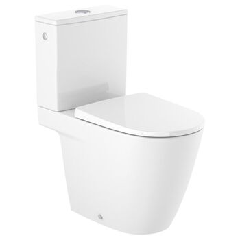 Roca Ona A342687620 White Vitreous china close-coupled Rimless Pan with dual outlet Matt White