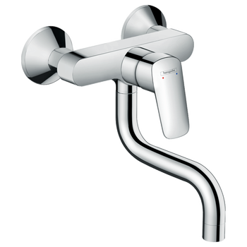Hansgrohe Logis 71836000 Single Lever Kitchen Mixer Wall-Mounted, Single Spray Mode Chrome