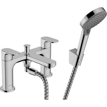 Hansgrohe Rebris S 72447000 2 Hole Rim Mounted Bath Mixer With Diverter Valve And Hand Shower Chrome
