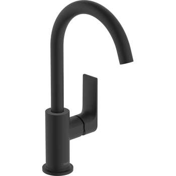 Hansgrohe Rebris E 72576670 Single Lever Basin Mixer 210 With Swivel Spout And Pop Up Waste Matt Black