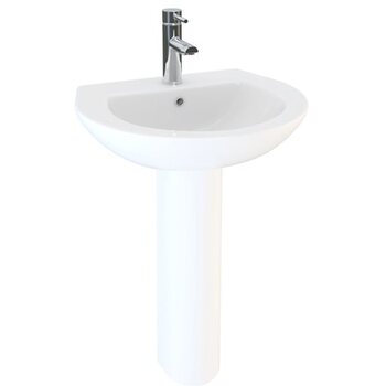Lecico Atlas SKWH45BA1 450x385 1 Tap Hole Wall Mounted Basin White