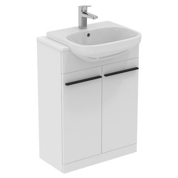 Ideal Standard I.Life A T5262DU 600mm Semi Countertop Washbasin Unit With 2 Doors Matt White