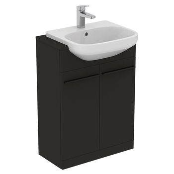 Ideal Standard I.Life A T5262NV 600mm Semi Countertop Washbasin Unit With 2 Doors Carbon Grey Matt