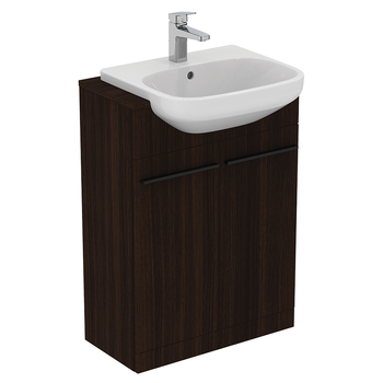 Ideal Standard I.Life A T5262NW 600mm Semi Countertop Washbasin Unit With 2 Doors Coffee Oak