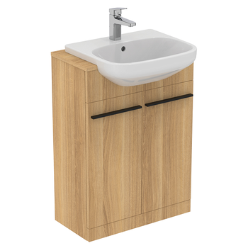 Ideal Standard I.Life A T5262NX 600mm Semi Countertop Washbasin Unit With 2 Doors Natural Oak