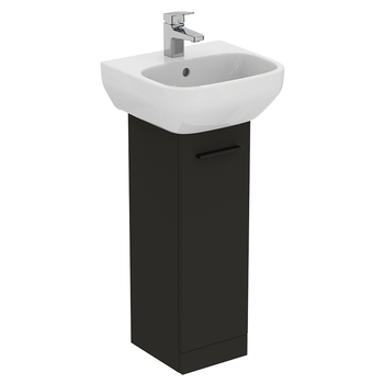 Ideal Standard I.Life A T5266NV 230mm Pedestal Washbasin Unit With 1 Door Carbon Grey Matt