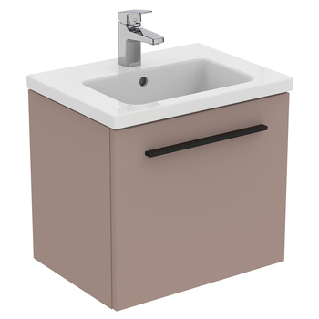 Ideal Standard I.Life S T5290NH 500mm Compact Wall Hung Vanity Unit With 1 Drawer Greige Matt