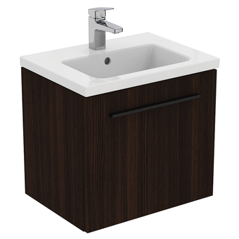 Ideal Standard I.Life S T5290NW 500mm Compact Wall Hung Vanity Unit With 1 Drawer Coffee Oak