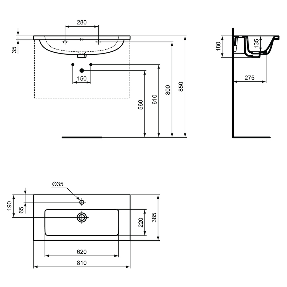 Ideal Standard | i.Life | T458901 | Cloakroom Basin | Tech