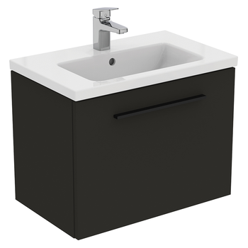 Ideal Standard I.Life S T5292NV 600mm Compact Wall Hung Vanity Unit With 1 Drawer Carbon Grey Matt