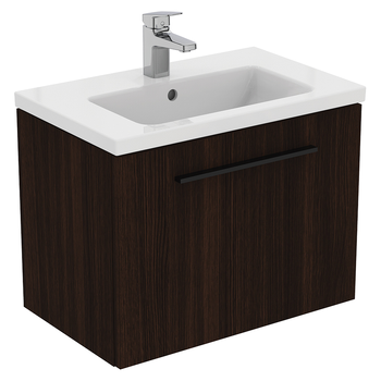 Ideal Standard I.Life S T5292NW 600mm Compact Wall Hung Vanity Unit With 1 Drawer Coffee Oak