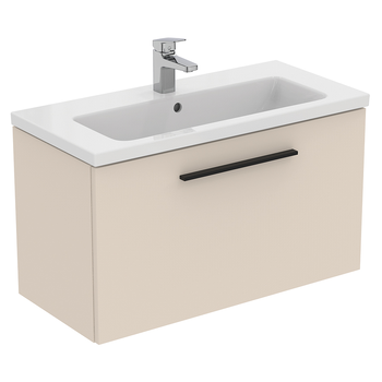 Ideal Standard I.Life S T5294NF 800mm Compact Wall Hung Vanity Unit With 1 Drawer Sand Beige Matt
