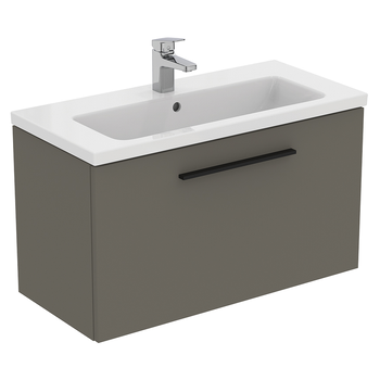 Ideal Standard I.Life S T5294NG 800mm Compact Wall Hung Vanity Unit With 1 Drawer Quartz Grey Matt