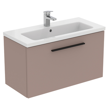 Ideal Standard I.Life S T5294NH 800mm Compact Wall Hung Vanity Unit With 1 Drawer Greige Matt