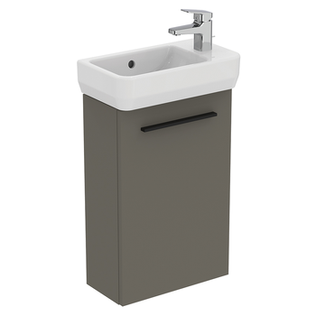 Ideal Standard I.Life S T5296NG 410mm Guest Washbasin Unit With 1 Door Quartz Grey Matt