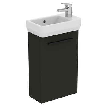 Ideal Standard I.Life S T5296NV 410mm Guest Washbasin Unit With 1 Door Carbon Grey Matt