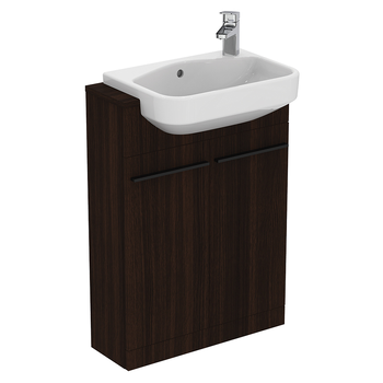 Ideal Standard I.Life S T5298NW 600mm Compact Semi Countertop Washbasin Unit With 2 Doors Coffee Oak