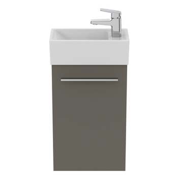 Ideal Standard I.Life S T5302NG 350mm Guest Washbasin Unit With 1 Door Quartz Grey Matt