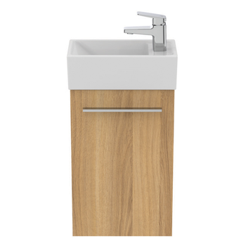 Ideal Standard I.Life S T5302NX 350mm Guest Washbasin Unit With 1 Door Natural Oak