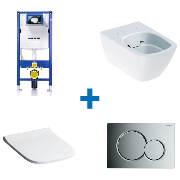 Geberit | Smyle Square & Sigma | 118.349.21.1 | Wall Hung Toilet Pack | Lifestyle