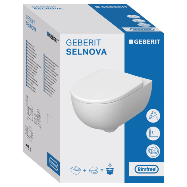 Geberit | Selnova | 502.793.00.1 | Wall Hung Toilet | Box