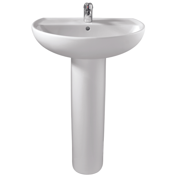 Twyford GGAL01WH 550x420 1 Tap Hole Basin + Pedestal Pack