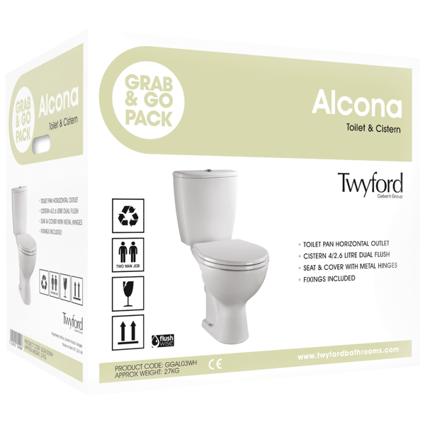 Twyford | Alcona | GGAL03WH | Close Coupled Toilet | Box