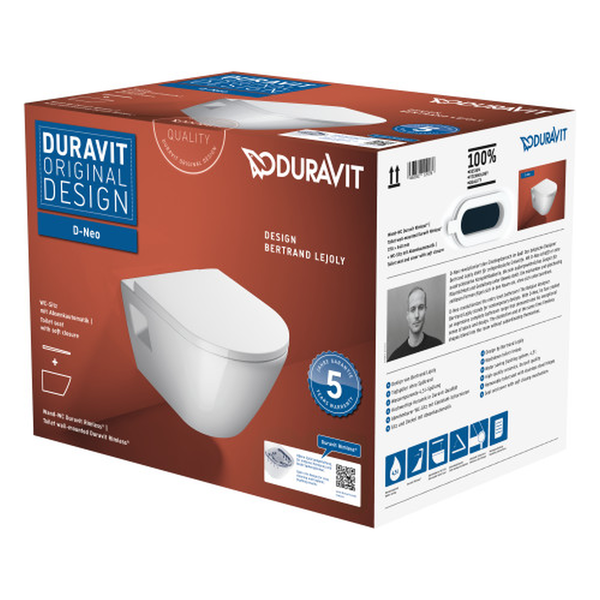 Duravit | D-Neo | 45780900A1 | Wall Hung Toilet | Box
