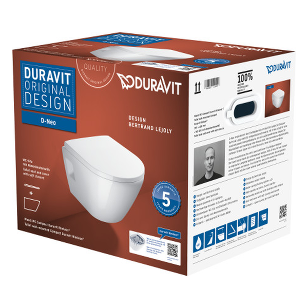 Duravit | D-Neo | 45870900A1 | Wall Hung Toilet | Box