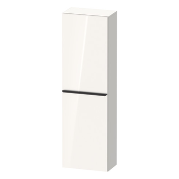 Duravit D-Neo DE1318RBD220000 400x1320 Right Hand 1 Door Wall Unit Gloss White with black handles