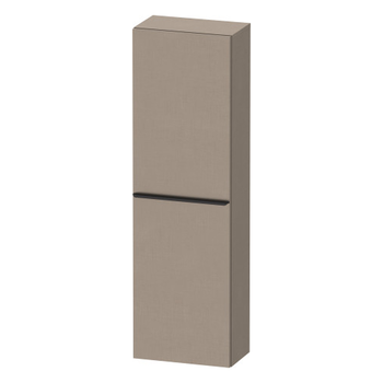 Duravit D-Neo DE1318RBD750000 400x1320 Right Hand 1 Door Wall Unit Linen with black handles