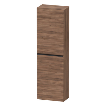 Duravit D-Neo DE1318RBD790000 400x1320 Right Hand 1 Door Wall Unit Natural Walnut with black handles