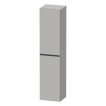 Duravit D-Neo DE1328LBD070000 400x1760 Left Hand 1 Door Wall Unit Matt Concrete Grey with black handles